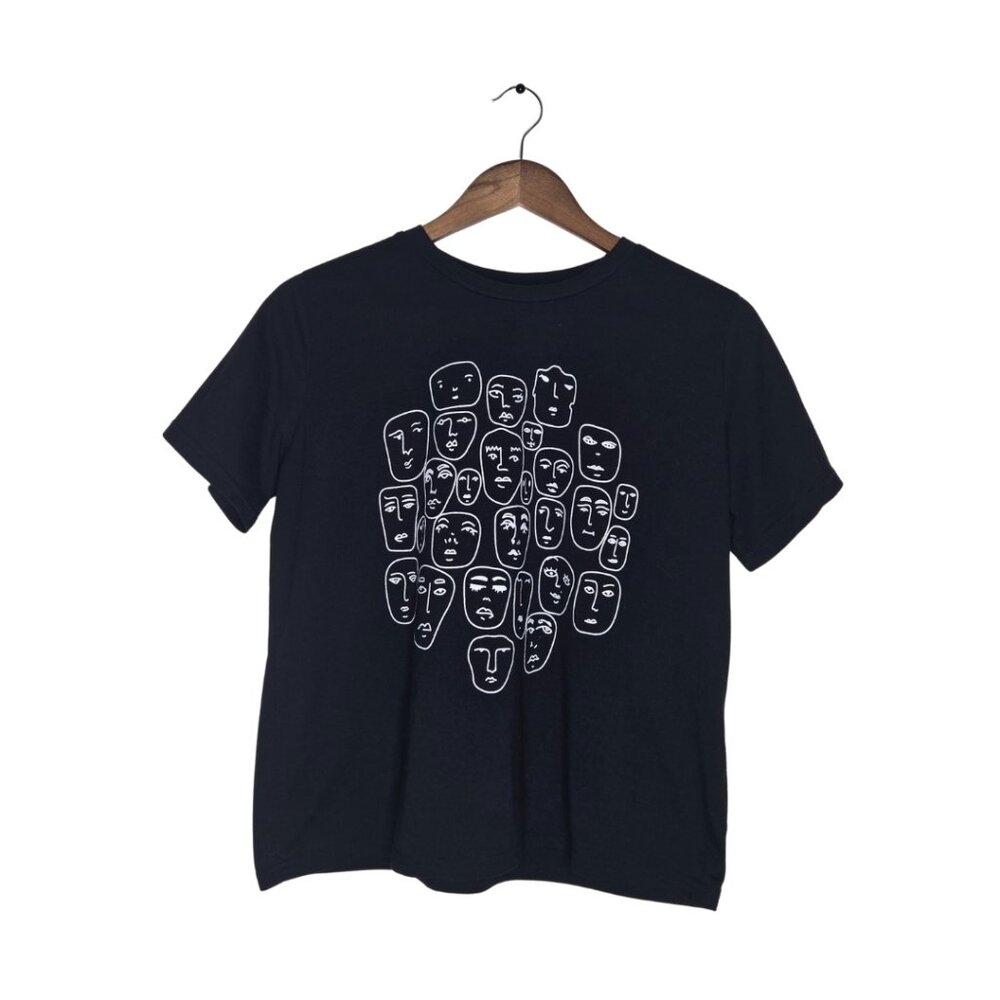 Cartoon Portrain Graphic Print T-Shirt